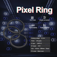 Lumière Disco Led DC24V 240Leds 60Pixels Led DMX Pixel Ring RGB Programmable Led Halo Light Ring pour DJ de scène