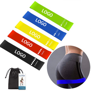 Lot de 5 mini bandes de résistance personnalisables avec logo pour le yoga, le fitness, le renforcement des jambes et des fessiers - Product Image 1
