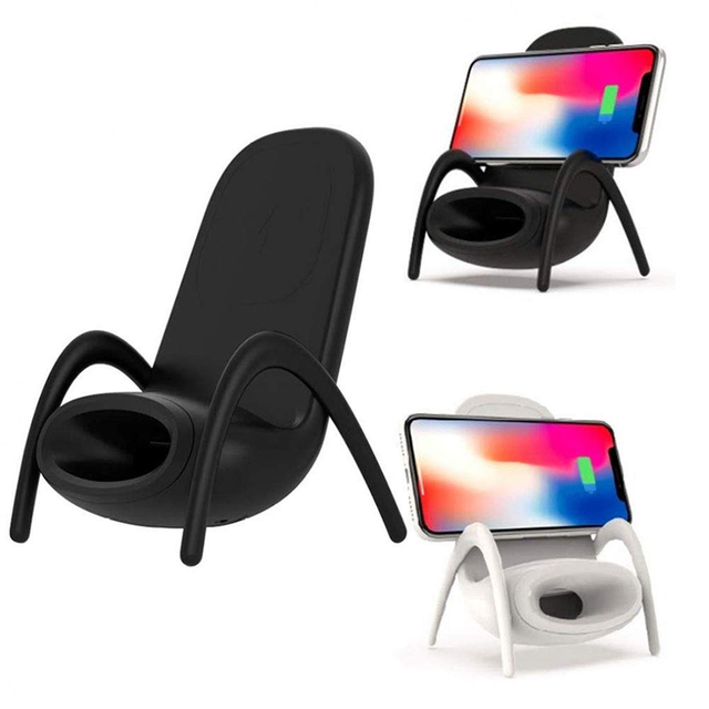 New Arrival Free Sample Portable Mini Chair Wireless Charger With Speaker