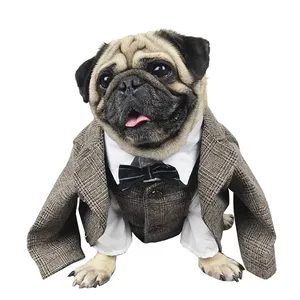 Smoking classique en polyester pour bouledogues français <span class=keywords><strong>et</strong></span> chats nouveau costume de chien d'hiver <span class=keywords><strong>et</strong></span> de printemps à motif solide - Product Image 2