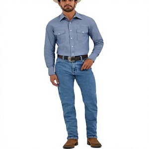 Jeans de Mezclilla para Hombre, Corte Recto, Cintura Media, Ajustados, Lavado Regular, Color Sólido, Estilo Casual, para Otoño - Product Image 3