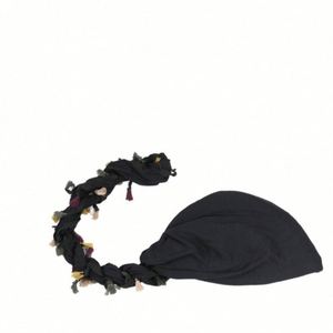 Bonnet Turban Homme Coloré à Queue Tombante Doublure Satinée Double Tresse Enroulée Tendance Fête Festival - Product Image 5