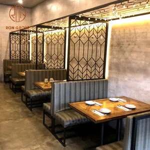 Set furnitur kulit mewah ringan kualitas tinggi kursi bangku sofa Stan kafe modern meja tempat duduk Makanan Cepat Restoran