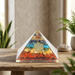 Pirámide de Orgón de 7 Chakras, Cristal, Piedra Preciosa, Artesanía, Pirámide de Resina Hecha a Mano para Decoración del Hogar, Meditación - Product Image 3