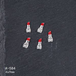 Décorations de luxe 3D pour ongles Saint-Valentin : Breloques en forme de rouge à lèvres et de bouche avec strass pour manucure romantique - Product Image 6