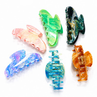 Pince à cheveux surdimensionnée en acrylique vert émeraude de qualité supérieure, durable, à ressort, pour cheveux épais et bouclés, avec boîte d'emballage