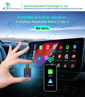 Dongle CarPlay Android Auto filaire et sans fil 2 en 1, fourni par l'usine, connexion automatique rapide, Plug and Play, personnalisation OEM ODM