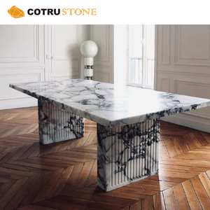 Đá tự nhiên calacatta Viola đá cẩm thạch bàn ăn cho biệt thự căn hộ khách sạn dự án - Product Image 5