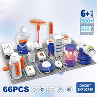 Kit de circuits électroniques STEM Tommabo 66 pièces pour enfants, expérience scientifique de physique DIY, 500 projets, jouet d'apprentissage sans écran, avec piles