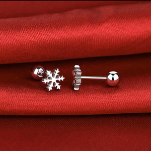 ต่างหูแบบติดหูและแบบเกลียวลายเกล็ดหิมะ ทำจากสแตนเลสสตีลชุบทอง 18K PVD สำหรับผู้หญิง |   ป้องกันการแพ้ กันน้ำ และทนทาน - Product Image 6