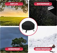 Pliable Portable 210d 420D 600D Polyester Robuste Rond Personnalisé Étanche Patio Fire Pit Cover