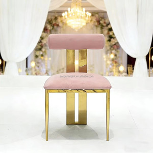 Silla de Comedor de Alta Calidad, Duradera, Moderna y Lujosa, Tapizada en Terciopelo, con Acero Inoxidable Dorado, para Bodas, Exteriores, Sala de Estar, Hotel, Escuela - Product Image 3