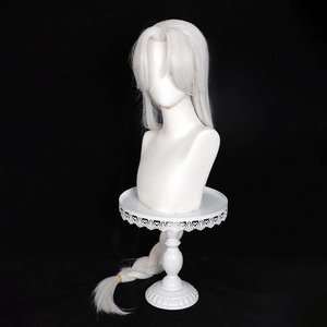 Peluca Larga Blanca con Trenzas para Cosplay de Anime, Carnaval, Halloween, para Mujer, AOKG-222 - Product Image 4