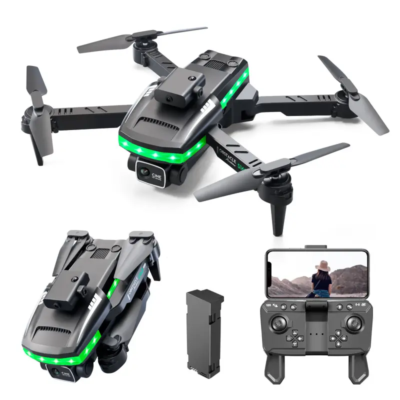 S162 Pro New FPV Beginner Drone With LED Light Bar HD 4K RC Foldable Quadcopter Mini Drones for Kids