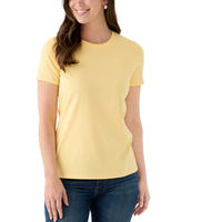 Kaos Wanita 100% Katun, Regular Fit, Sporty, Musim Panas, Kasual, Polos, Logo Custom, Bernapas, Ramah Lingkungan, Cepat Kering, Rajutan, V-Neck