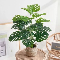 Vraie Touche Faux Arbre Tropical Palmier Décor Simulation Monstera Feuilles Maison Jardin Décoration En Gros Artificielle Monstera Plante