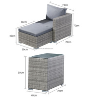 Bestseller Rattan Sofa Sets Rückenlehne Mit Schnitt Ottoman Günstige Große Outdoor Assembled Sofa Set Custom Wicker Rattan Sofa Sets