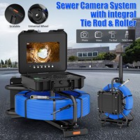 Caméra d'inspection de canalisation industrielle 23 mm, 1080p AHD, 10 IPS, auto-nivelante + 512 Hz, IP68, câble fibre optique 30 à 100 m, DVR pour égouts