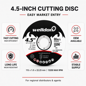Disco de Corte de Acero Inoxidable WELLDON, Precio Competitivo en China, Disco de Corte de Metal Inox, Fabricación de Discos de Corte de Hierro - Product Image 1
