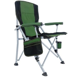 KingGear Outdoor Picnic 400 LBS Capacity Heavy Duty Camping <b>Chair</b> HighBack <b>Padded</b> Arm <b>Chair</b> Folding Camp <b>Chair</b> with Cup Holder - Product Image 1