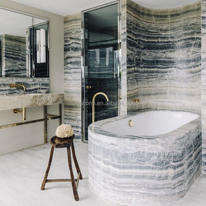 Baignoire autoportante de luxe en <span class=keywords><strong>marbre</strong></span> massif - Baignoire à remous en pierre naturelle artisanale pour salle de bain - Product Image 6