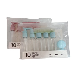 Juego de 10 Botellas Portátiles de Viaje Vacías para Dispensar Productos de Belleza - Product Image 1