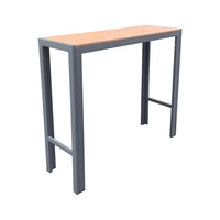 Ensemble de tabourets de bar et table haute en WPC pour extérieur, style minimaliste moderne, durable, léger et imperméable, idéal pour cour, balcon, café