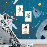 Juego de Letreros Metálicos Vintage de Astronautas Espaciales, Decoración Retro para Pared de Dormitorio Infantil, Decoración para Cuarto de Juegos