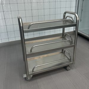 VICTORY 201 Commercial <b>Stainless</b> <b>Steel</b> <b>Trolley</b> Wheel Superb Dining Car for Supermarkets Restaurants & Hotels Supplies - Product Image 4