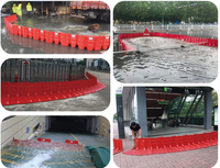 Barrera de Rescate para Inundaciones Directa de Fábrica, Barrera de Agua Combinada de ABS, Ligera, Curva Interna Tipo L, Roja, Impermeable