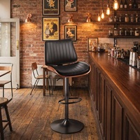 Tabouret de bar antidérapant avec base résistante aux rayures, certifié SGS, vérin à gaz, rembourrage haute densité, coutures linéaires, siège, dossier et repose-pieds