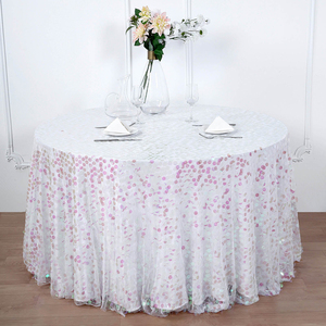 Mantel redondo navideño poliéster bordado lentejuelas iridiscente cubierta <span class=keywords><strong>de</strong></span> mesa <span class=keywords><strong>de</strong></span> fiesta - Product Image 5