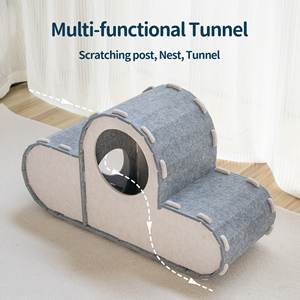 Gatto in feltro casa e Tunnel,Multi-funzione Pet tenda caverna <span class=keywords><strong>Cubby</strong></span> gioco nido per gattini & cuccioli - Product Image 4