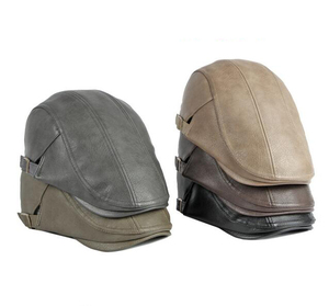 En gros : Chapeaux et casquettes pour hommes en cuir PU, incluant chapeaux Gatsby, bérets, casquettes de golf, casquettes de soleil, casquettes Ivy, bérets et casquettes Ivy à visière décontractées, tendance - Product Image 1