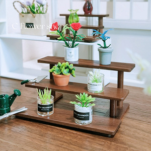 <span class=keywords><strong>Maison</strong></span> de poupée modèle miniature de meubles en bois présentoir décoration meubles <span class=keywords><strong>ameublement</strong></span> support de rangement mini support de bricolage - Product Image 3