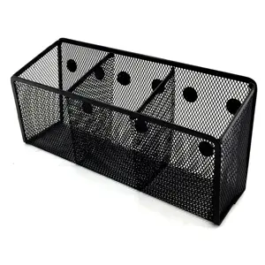 Hot Sale Logo Custom Metal Mesh Table E Wall-mounted Container Magnetic Pen Holder