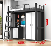 Lit superposé de qualité pour dortoir étudiant, lit superposé en métal pour adultes avec escalier