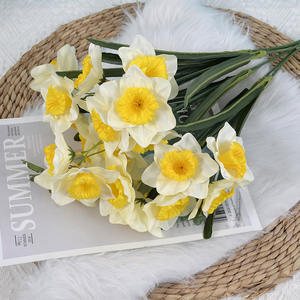 منتج جديد: زهور النرجس الاصطناعية من الحرير، زهور الإمباتينز للديكور المنزلي وتزيين حفلات الزفاف - Product Image 2