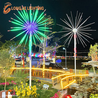 H:450CM L:250CM Grande lumière d'artifice intelligente RGB Contrôle par application Lumière LED RGB en forme d'étoile Lumière d'artifice de Noël Guirlande lumineuse