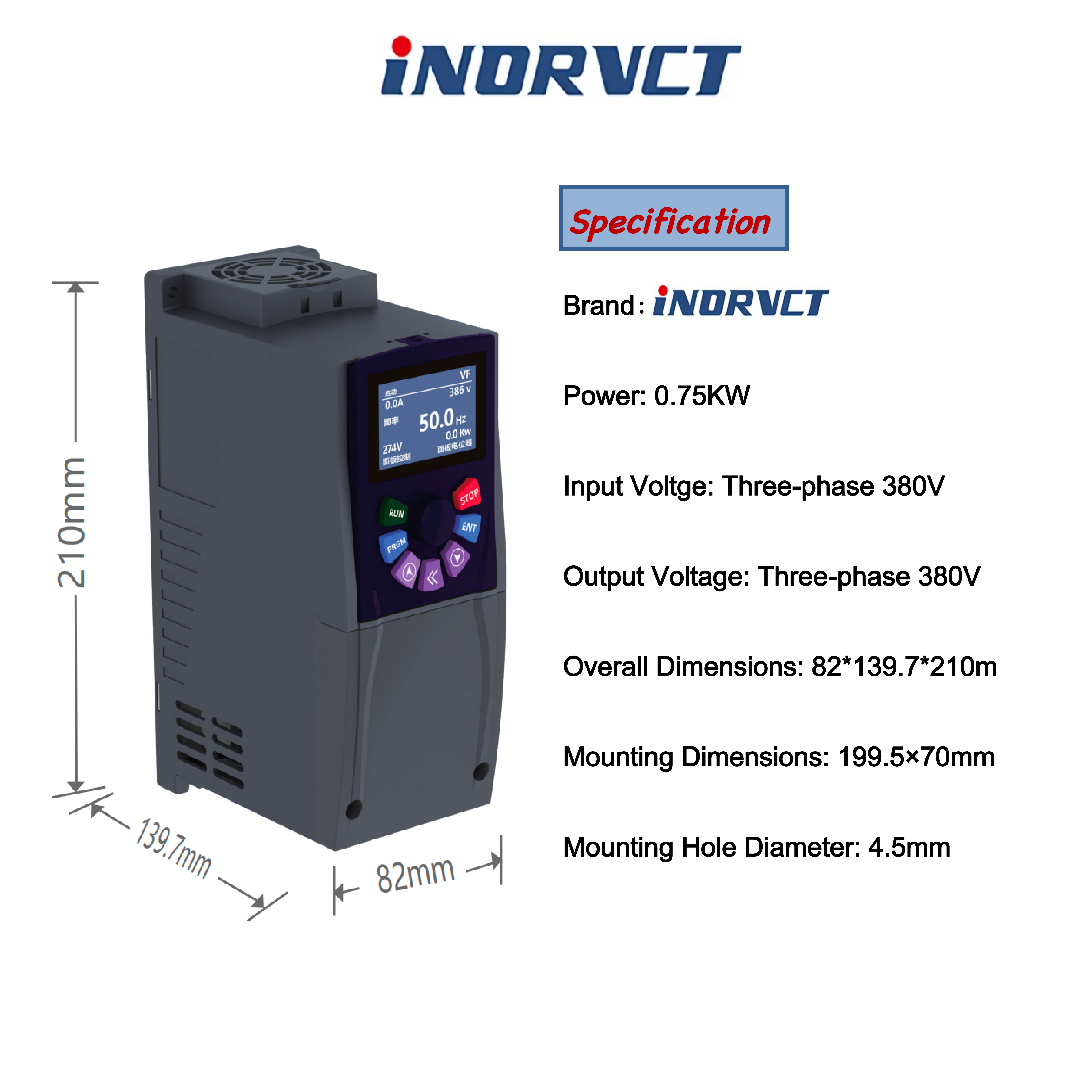 0.75KW Three Phase 380V