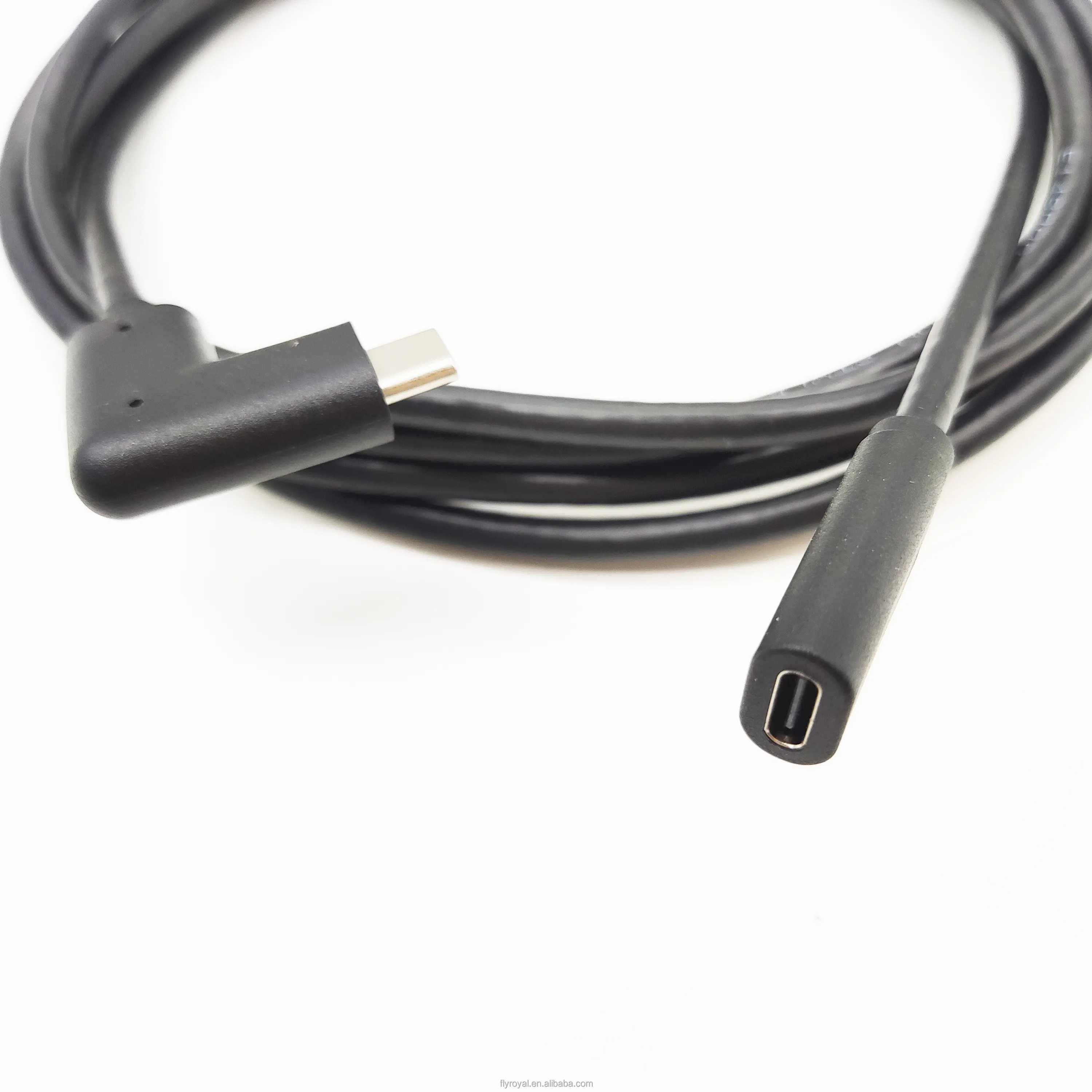 Personalizado ángulo izquierdo ángulo recto C macho a USB C hembra cable tipo C cable de carga rápida