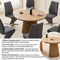 Table Basse Ronde Pliante Extensible Marron Style Rustique pour Salon et Salle à Manger en Bois