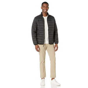 Chaqueta de invierno para hombre más vendida, tipo puffer, con cuello alto de lona, cierre de cremallera, color y talla personalizables, manga larga, estilo urbano. - Product Image 1