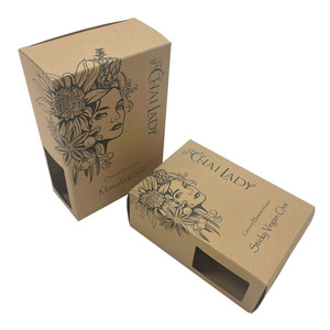 Caja de Cartón Kraft Marrón Personalizada con Impresión de Logotipo en la Tapa y la Base, Embalaje Ecológico Reciclable, Caja para Café - Product Image 1
