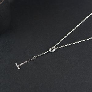 Women's Trendy S925 Genuine Sterling Silver Geometric Bead Necklace <strong>Fashion</strong> <strong>Accessory</strong> for Anniversaries and <strong>Other</strong> Occasions - Product Image 2