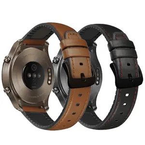 Correa de repuesto de 22mm, correa de reloj de cuero PU para Huawei Watch 2 Pro GT para Samsung Galaxy Watch Gear 46mm