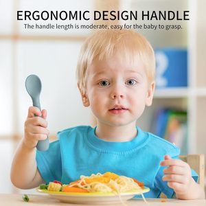 Paquete de 6 Cucharas de Silicona para Bebé, Grado Alimenticio, Libres de BPA, Punta Suave, Cucharas de Entrenamiento para Bebés, para Alimentación Dirigida por el Bebé (<span class=keywords><strong>BLW</strong></span>), Set de Alimentación de Primera Etapa - Product Image 2