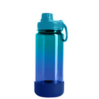 Bouteille d'eau de sport Hydrate Flask avec poignée portable, base en silicone, sans BPA, anti-fuite, compatible lave-vaisselle, réutilisable, en Tritan pour l'extérieur