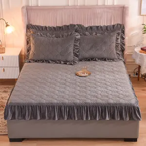 Бархатная ткань для зимней юбки кровати для отеля и домашнего использования
