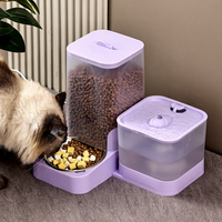 Distributeur automatique de nourriture et fontaine à eau 2 en 1 pour animaux de compagnie avec filtre circulant et station d'alimentation et d'abreuvement